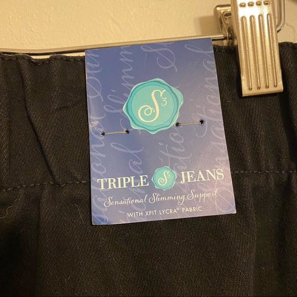 NWT Soft Surroundings Triple S Bootcut Jeans Black 1X - Picture 3 of 6